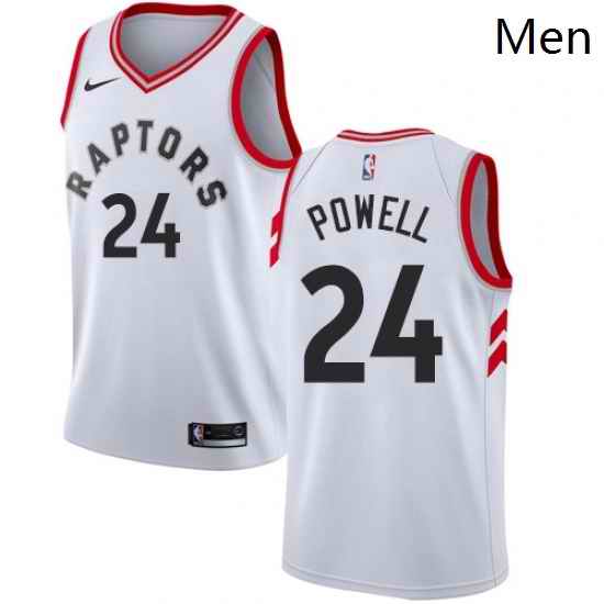 Mens Nike Toronto Raptors 24 Norman Powell Swingman White NBA Jersey Association Edition